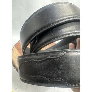 DDD 3D Size 48 Black Smooth Leather Western Design Belt